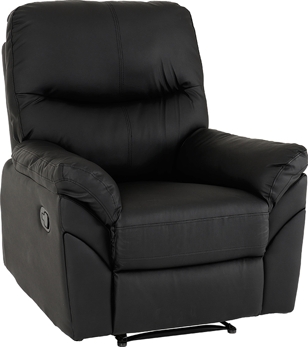 Capri Recliner Black Or Grey Faux Leather - Click Image to Close